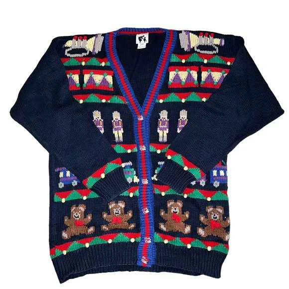 Traditional Tradng Co Christmas Holiday Sweater with a Varsity Vibe Size… - Picture 1 of 10